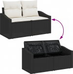 vidaXL 8-osaline aiam&ouml;&ouml;bli komplekt patjadega Black pol&uuml;rotang akatsia | 3356465 | 8721288367365