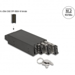 DELOCK Slim Bay Wechselrahmen f&uuml;r 4 x M.2 NVMe SSD SFF-8654 | 47126 | 4043619471263
