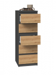 Topeshop Komoda, szafka do sypialni, W5, 40x45x111 cm, antracyt, dąb artisan, mat | M-MP-K-MAL-W5-ANTA | 5904507205942