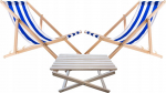 Komplekt lauake lamamistoolidele + 2 lamamistooli Blue stripes, WOODOK | 5907317057756 | 5907317057756