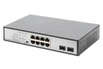 DIGITUS Switch 8-Port  Gigabit 180W PoE Unmanaged Black | DN-95140 | 4016032467380