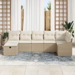 vidaXL 7-osaline aiam&ouml;&ouml;bli komplekt patjadega Beige rattan | 3360632 | 8721288407511