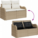 vidaXL 6-osaline aiam&ouml;&ouml;bli komplekt pol&uuml;rotangist koos patjadega Beige | 3360312 | 8721288404312