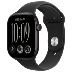 Apple Watch Series 12 GPS 46mm Black Aluminium Geh&auml;use mit Black Sport Band - S/M | MJEK4ZR/A | 0195951227092