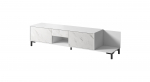 RTV Cabinet MARMO 2D1S1K 195x40x47.5 cm white matt/marble white | MARMO RTV BI | 5903815006890