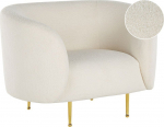 Beliani Fotel boucle biały LOEN | 332095 Bel | 4251682287494