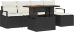 vidaXL 6-osaline aiam&ouml;&ouml;bli komplekt patjadega Black rattan akatsia | 3349697 | 8721158998118