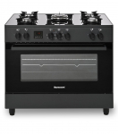 Ravanson KWGE-K90 black gas/electric cooker | KWGE-K90 glass black | 5902230902848