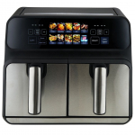 Proficook Doppel-Hei&szlig;luftfritteuse PC-FR 1287 H (edelstahl/Black, 2.200 Watt, 2 K&ouml;rbe je 4 Liter) | 501287 | 4006160128703