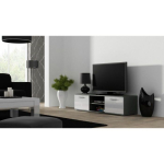 Cama Meble Szafka RTV SOHO 140 szary/ biały połysk | SOHORTV140SZ/BI | 5903815002960