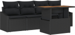 vidaXL 5-osaline aiam&ouml;&ouml;bli komplekt patjadega Black pol&uuml;rotang akatsia | 3349771 | 8721158998859