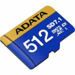 ADATA Premier Extreme microSDXC SD7.1 512 GB (blau/gelb, SD7.1 Express, UHS-I U3, Class 10, V30, Nintendo Switch 2 Ready) | UD512GEX3L1-C | 4711085947376