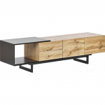 Beliani Szafka RTV jasne drewno z Blackm FIORA | 249656 | 4251682260886