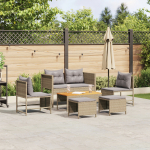 vidaXL Komplekt v&auml;lisdiivanid Beige ja helehall rattan, kangas | 4104704 | 8721158671523