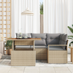 vidaXL Komplekt 5-osalistest aiam&ouml;&ouml;bli diivanitest koos patjadega Beige PE rattan Akaatsia | 3349706 | 8721158998200