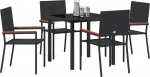 vidaXL 5-osaline aiam&ouml;&ouml;bli komplekt Black pol&uuml;rotangist | 3379703 | 8721288646231