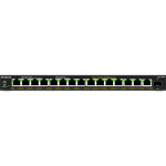 NETGEAR GS316EPP Switch 16 Port Gigabit Ethernet LAN PoE Switch Plus (mit 15x PoE+ 231W & 1x SFP, Managed Netzwerk Switch mit IGMP Snooping, QoS, VLAN, l&uuml;fterlos), Black | GS316EPP-100PES | 0606449154405