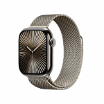 Apple Watch Series 10 (GPS + Cellular) - 42 mm - titanio naturale - smartwatch con bracciale milanese - cinturino a rete in acciaio inossidabile - naturale - dimensione della fascia: M/L - 64 GB - LTE, Wi-Fi 4, UWB, Bluetooth - 4G - 34.4 g | MWXF3QL/ ...