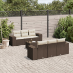vidaXL 7-osaline aiam&ouml;&ouml;bli komplekt patjadega Brown | 3222312 | 8721012946644