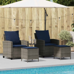 vidaXL 4-osaline aiam&ouml;&ouml;bli komplekt, padjad, hall, PE rattan | 4103870 | 8721158653130
