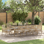 vidaXL 11-osaline aiam&ouml;&ouml;bli komplekt koos patjadega Beige pol&uuml;rattan | 3334886 | 8721158891068