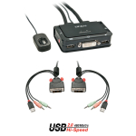 Lindy DVI KVM l&uuml;liti 2-pordiline kompaktne USB 2 heli USB 2 heli/mikrofon - 42341 | 42341 | 4002888423410