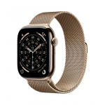 Apple Watch Series 11 GPS + Cellular 46mm Gold Titanium Geh&auml;use mit Gold Milanese Loop - M/L | MFD84ZR/A | 0195950629606