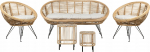 Beliani Zestaw ogrodowy rattanowy 4-osobowy MARATEA/ CESENATICO | 414458 Bel | 4255664837813