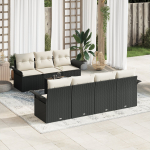 vidaXL 8-osaline aiam&ouml;&ouml;bli komplekt patjadega Black pol&uuml;rotangist | 3353936 | 8721288342072