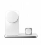NOMAD Stand One Max - juhtmevaba Qi2 laadija 25W kolmele seadmele, &uuml;hilduv MagSafe 4. p&otilde;lvkond (silver) | NM014506858 | 856504014506