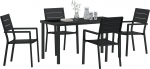 vidaXL 5-osaline aiam&ouml;&ouml;bli komplekt must HDPE | 3379144 | 8721288640710