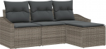 vidaXL 4-osaline aiam&ouml;&ouml;bli komplekt koos patjadega Grey rattan | 3346669 | 8721158962553