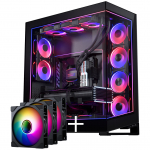 PHANTEKS NV Series NV7 E-ATX-Geh&auml;use, Tempered Glass, ARGB - schwarz & M25 Gen2 PWM D-RGB L&uuml;fter 3er-Pack - Reverse Blade, 140mm + DRGB Kit (GABU-543) | GABU-543 | M000019694087