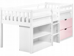 Beliani Ł&oacute;żko na antresoli Drewno SUSVILLE 90 x 200 cm R&oacute;żowy | 553506 Bel | 4255664887566