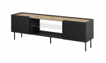EF ONDA RTV cabinet 180x40x39-58 black (standing or wall mounted) | 301441 | 5903815009037
