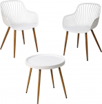 ZESTAW MEBLI BALKONOWYCH ST&Oacute;Ł I 2 KRZESŁA BIAŁY | 8721037314756 | 8721037314756