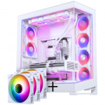 PHANTEKS NV Series NV7 E-ATX-Geh&auml;use, Tempered Glass, ARGB - wei&szlig; & M25 Gen2 PWM D-RGB L&uuml;fter 3er-Pack - Reverse Blade, 140mm + DRGB Kit (GABU-542) | GABU-542 | M000021828979