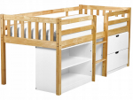 Beliani Ł&oacute;żko na antresoli Drewno SUSVILLE 90 x 200 cm Jasnobrązowy | 553487 Bel | 4255664887559
