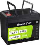Green Cell Green Cell CUBE Akumulator LiFePO4 80Ah 12.8V 1024Wh Litowo-Żelazowo-Fosforanowy do Kampera, Urządzeń czyszczących, Kemping | LFPGC12V80AH | 5904326374843