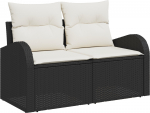 vidaXL Aiam&ouml;&ouml;bli komplekt patjadega must pol&uuml; rattan | 3346177 | 8721158957634