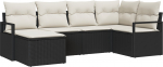 Zestaw 6-elementowy sofa ogrodowa vidaXL z poduszkami Black Polirattan | 3346447 | 8721158960337