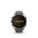 Nutikell Garmin Fenix 9 &ndash; 43 mm Titanium with fog gray silicone band | 010-04761-01 | 753759380977