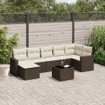 vidaXL 8-osaline aiam&ouml;&ouml;bli komplekt patjadega Brown | 3251630 | 8721102306051