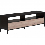 Beliani Szafka RTV jasne drewno z Blackm SYDNEY | 176278 | 4251682220316