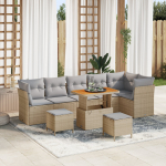vidaXL 9-osaline aiam&ouml;&ouml;bli komplekt koos patjadega Beige rattan akatsia | 3361507 | 8721288416261