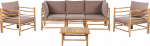Aiam&ouml;&ouml;bli komplekt bambusest 5-kohaline beige-hall CERRETO | 462737 Bel | 4255664865199