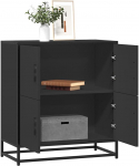 vidaXL Komoda, czarna, 68x35x76 cm, materiał drewnopochodny i metal | 848989 VidaXL | 8721102840487