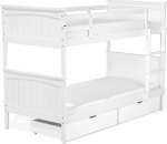Beliani puidust voodip&otilde;hjaga voodi sahtlitega 90 x 200 cm valge RADON | 249490 | 4251682260800