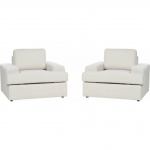 Beliani Zestaw 2 foteli tapicerowanych jasnobeżowy ALLA | 438633 Bel | 4255664852052