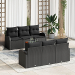 7-osaline aiam&ouml;&ouml;bli komplekt patjadega Black Polirattan Akatsia | 3347527 | 8721158976413